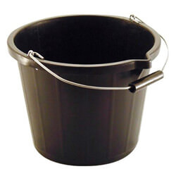 Rodo Plastic Black Bucket 11.36 Litres