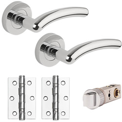 Dale Wave Smart Latch Door Handle Pack - Polished Chrome Plated