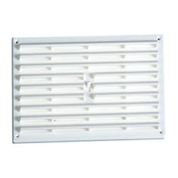 Timloc Internal White Plastic Grill And Louvre Vent 260mm x 104mm - White