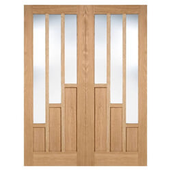 LPD Coventry Pre-Finished Oak 6L Internal Glazed Door Pair