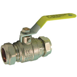 Masterflow Gas Ball Valve With Yellow Lever Handle
