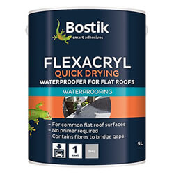 Bostik Flexacryl Quick Drying Waterproofer For Roofs - Grey 5L