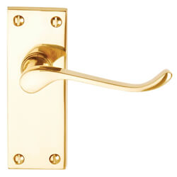 Dale Victorian Scroll Lever On Backplate - Polished Brass