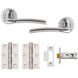 Dale Plus Privacy Door Handle Pack - Polished Chrome And Satin Chrome Plated