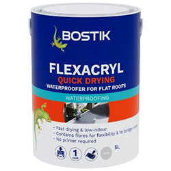 Bostik Flexacryl Quick Drying Waterproofer For Roofs - Grey 5L
