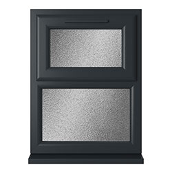 Crystal 2 Obscure Glass Double Glazed uPVC Window - Grey-White