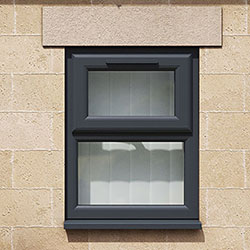 Crystal 2 Clear Glass Double Glazed uPVC Window - Grey-White