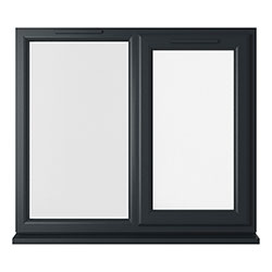Crystal 2 Clear Glass Triple Glazed uPVC Window - Grey and White - Right Handed