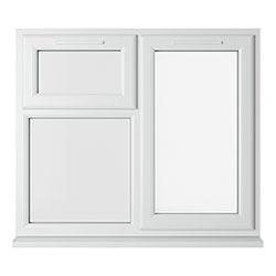 Crystal 3 Clear Glass Triple Glazed uPVC Window - White - Right Handed
