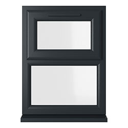 Crystal 2 Clear Glass Triple Glazed uPVC Window - Grey and White