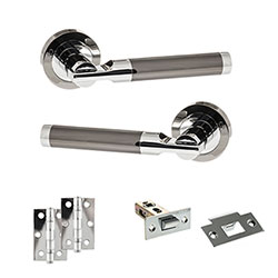 Atlantic Status Dakota Door Handle Pack - Black Nickel / Polished Chrome