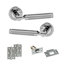 Atlantic Status Dakota Door Handle Pack - Satin Chrome / Polished Chrome
