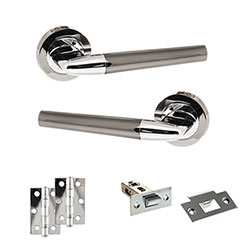 Atlantic Status Tennessee Door Handle Pack - Black Nickel / Polished Chrome