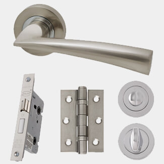 LPD Mars Silver Privacy Door Handle Pack - 140 W x 54mm H