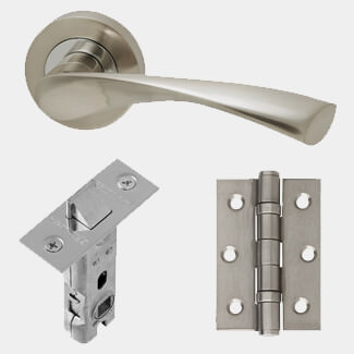 LPD Solar Matt Chrome Standard Door Handle Pack - 140 W x 51mm H