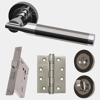 LPD Vega Silver Privacy Door Handle Pack - 150 W x 51mm H