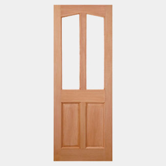 LPD Richmond External Door with 2 Panel and 2 Unglazed Light - Unfinished Hardwood