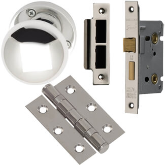 XL Joinery Vedea Bathroom Door Knob Handle Pack - Polished Chrome