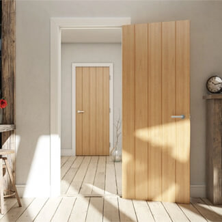 Deanta Galway Internal Fire Door with 5 Panel - Unfinished Oak