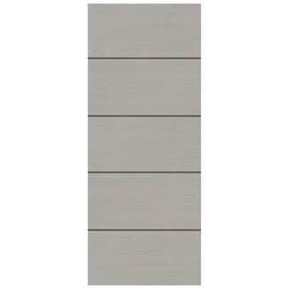 Deanta Internal Flush Door - Prefinished Light Grey Ash With Dark Grey Ash Horizontal Inlays