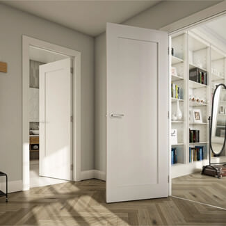 Deanta Denver Internal Fire Door with 1 Panel - White Primed