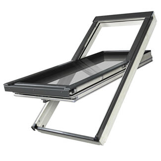 Fakro Manual High Pivot Roof Window - FYW P5 Triple Glazed - White Acrylic