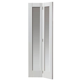 JB Kind Tobago Internal Bi-fold Door with 2 Clear Glazed Light - White Primed
