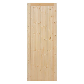 JB Kind Framed Ledged & Braced External Boarded Door 44mm T - Unfinished Softwood