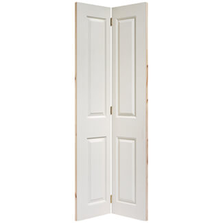 LPD Textured Moulded Internal Bi-fold Door with 4 Panel - Unfinished White