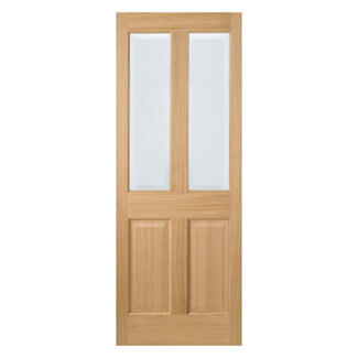 LPD Richmond Internal Door with 2 Panel and 2 Clear Glazed Light - Prefinished Oak