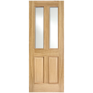 LPD Richmond RM2S Internal Door with 2 Panel and 2 Clear Glazed Light - Unfinished Oak