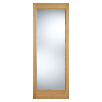 LPD Pattern-10 External Door with 1 Clear Glazed Light - Unfinished Oak