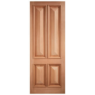 LPD Islington External Door with 4 Panel - Unfinished Hardwood