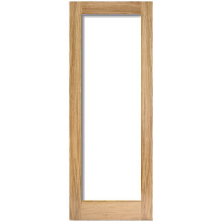 LPD Pattern-10 Internal Fire Door with 1 Clear Glazed Light - Unfinished Oak
