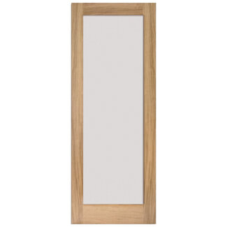 LPD Pattern-10 Internal Door with 1 Frosted Glazed Light - Unfinished Oak