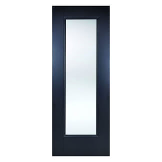 LPD Eindhoven Internal Door with 1 Clear Glazed Light - Black Primed