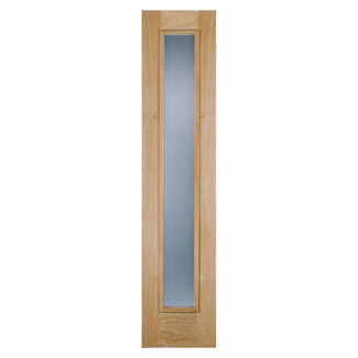 LPD External Sidelight Door with 1 Obscure Glazed Light - Unfinished Oak