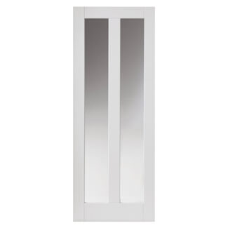 JB Kind Dominica Internal Door with 2 clear Glazed Light - White Primed