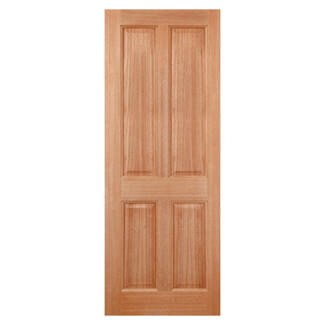 LPD Colonial External Door with 4 Panel - Unfinished Hardwood