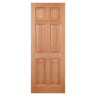 LPD Colonial Mortice and Tennon External Door with 6 Panel - Unfinished Hardwood