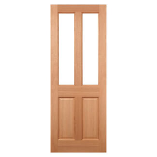 LPD Malton Mortice & Tenon External Door with 2 Panel and 2 Unglazed Light - Unfinished Hardwood