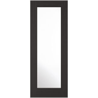 LPD Diez Fresno Internal Door with 1 Clear Glazed Light - Prefinished Charcoal Black