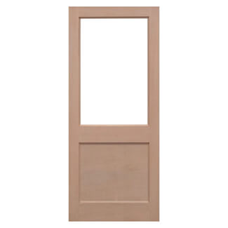 LPD 2XG External Door with 1 Panel and 1 Unglazed Light - Unfinished Hemlock