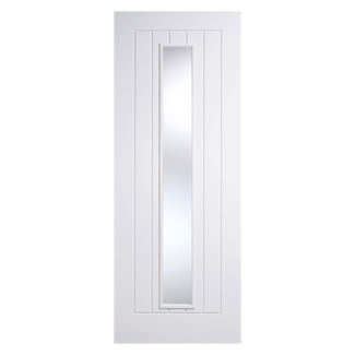 LPD Mexicano Internal Door with 1 Panel and 1 Clear Glazed Light - White Primed