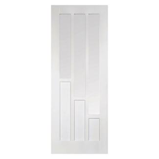 LPD Coventry Internal Door with 3 Panel and 3 Clear Glazed Light - White Primed