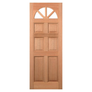 LPD Carolina External Door with 6 Panel and 4 Unglazed Light - Unfinished Hardwood