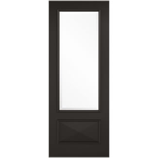 LPD Knightsbridge Internal Door with 1 Panel and 1 Clear Glazed Light - Black Primed
