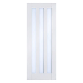 LPD Utah Internal Door with 3 Clear Glazed Light - White Primed