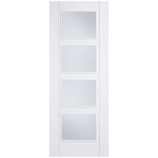 LPD Vancouver Internal Fire Door with 4 Clear Glazed Light - White Primed