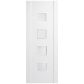 LPD Vancouver Internal Door with 4 Frosted Glazed Light - White Primed